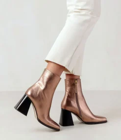 Metallic Leather Boots