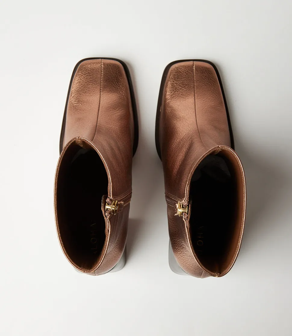Metallic Leather Boots