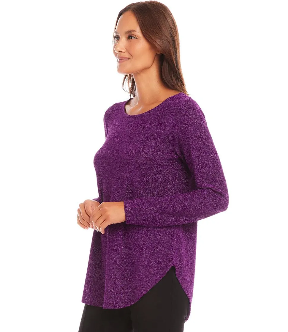 Metallic Shirttail Top