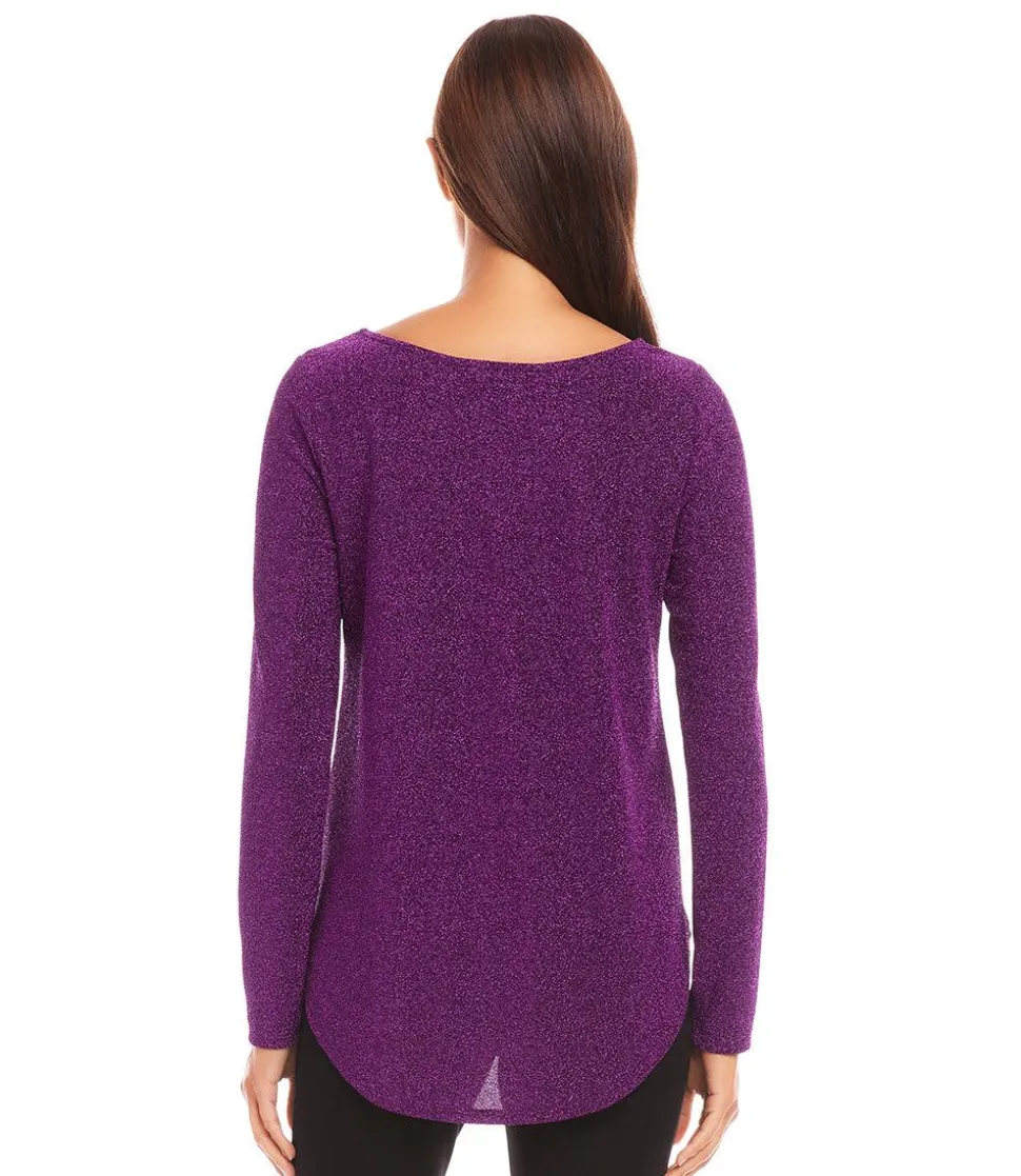 Metallic Shirttail Top