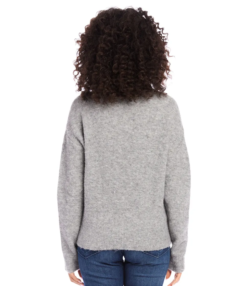 Mock Neck Boucle Sweater
