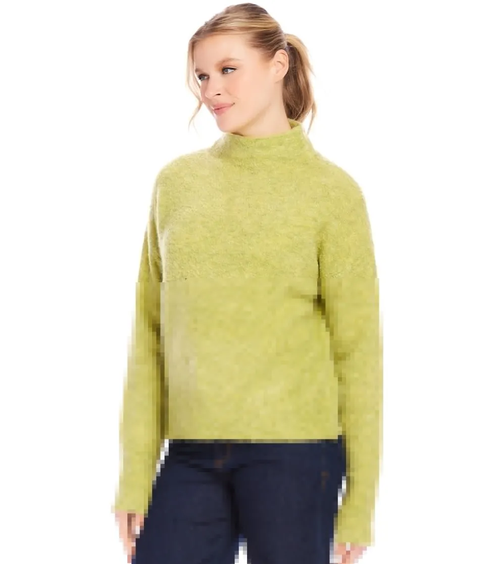Mock Neck Boucle Sweater