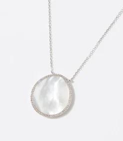 Mother of Pearl Oval Pendant Necklace
