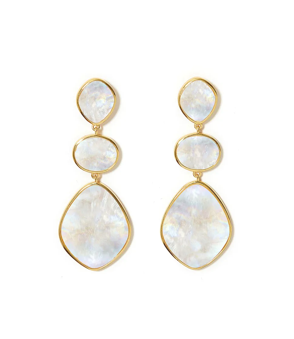 Mother of Pearl Three Drop Earrings