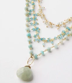 Multistrand Aquamarine Pendant Necklace