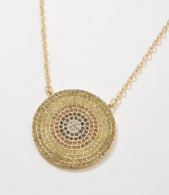 Ombre Pavé Disc Necklace