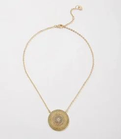 Ombre Pavé Disc Necklace