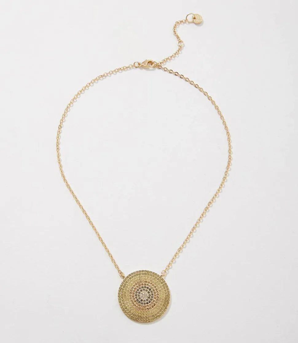 Ombre Pavé Disc Necklace