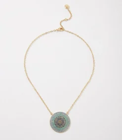 Ombre Pavé Disc Necklace