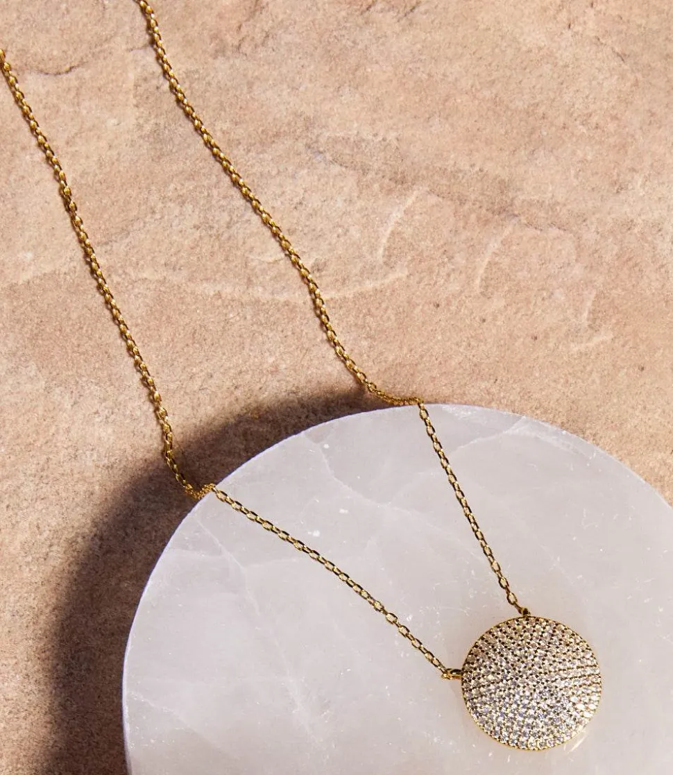 Pavé Disk Necklace