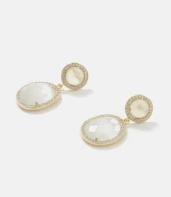 Pavé Double Drop Earrings