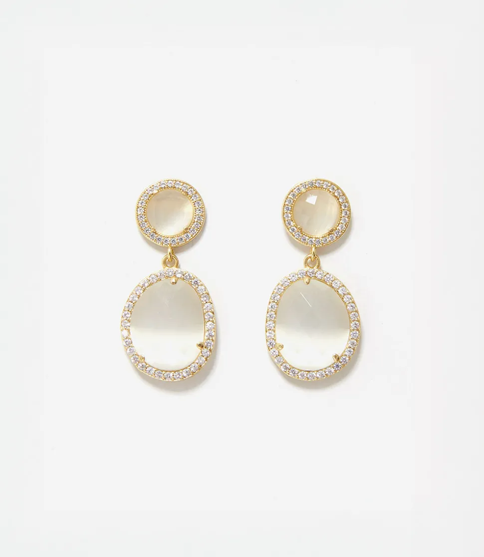 Pavé Double Drop Earrings