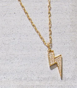 Pavé Lightning Bolt Necklace