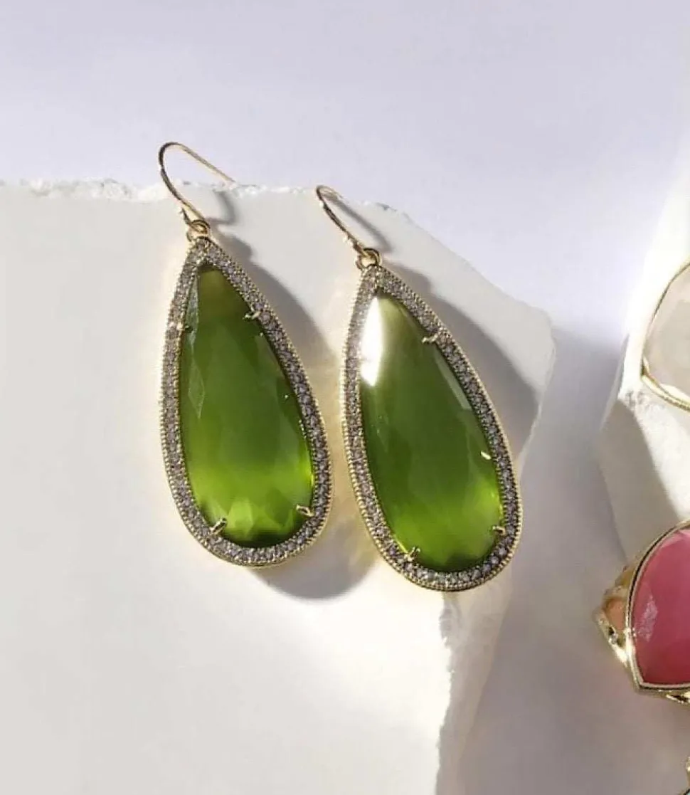 Pavé Long Teardrop Earrings
