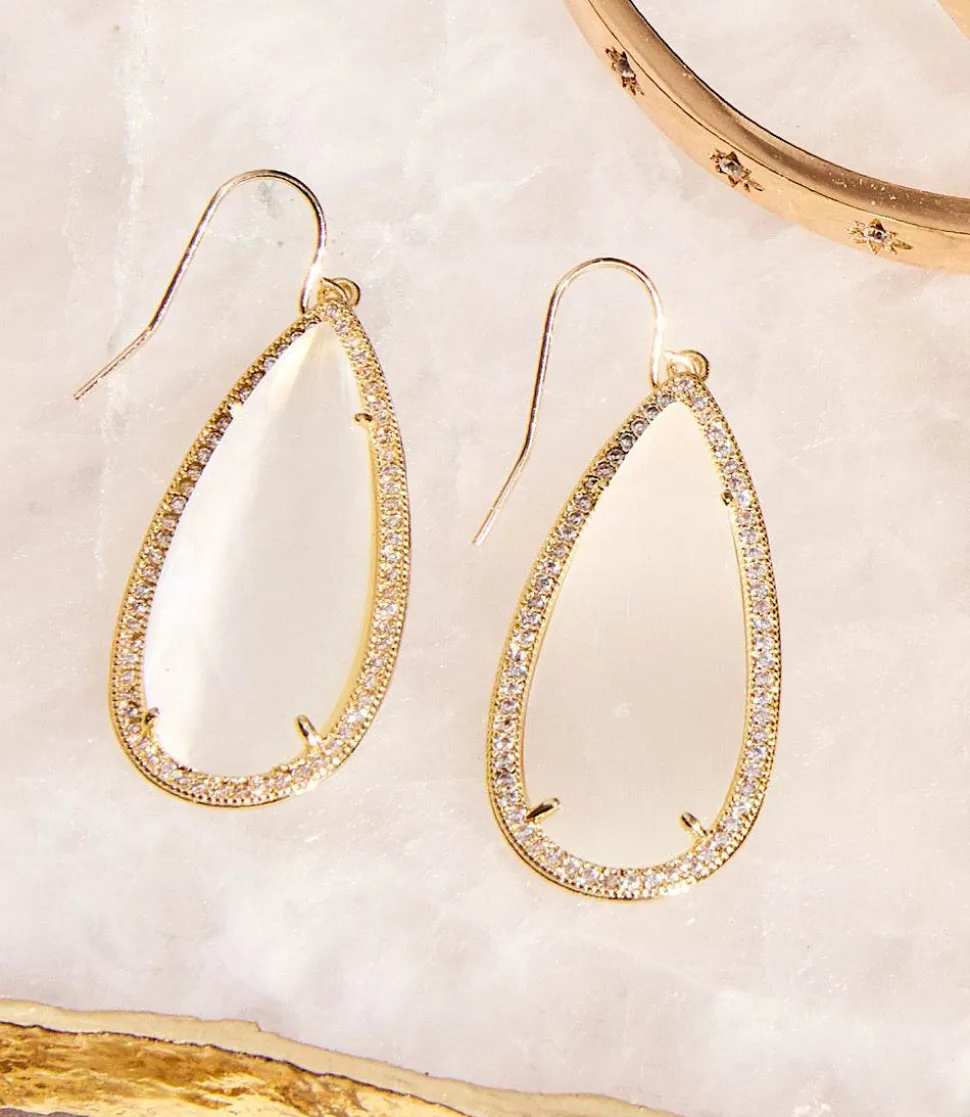 Pavé Long Teardrop Earrings