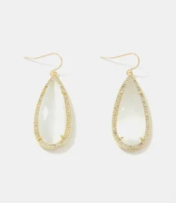 Pavé Long Teardrop Earrings