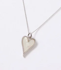 Pavé Mother Of Pearl Heart Necklace