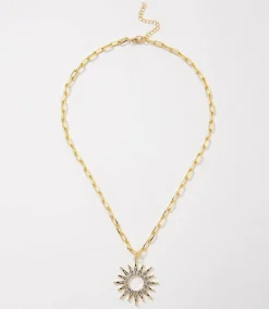 Pavé Sunburst Necklace
