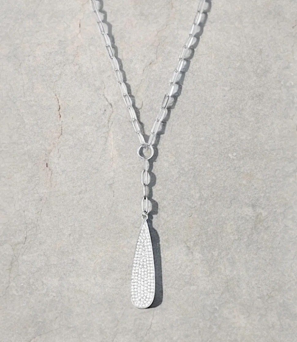 Pavé Teardrop Necklace