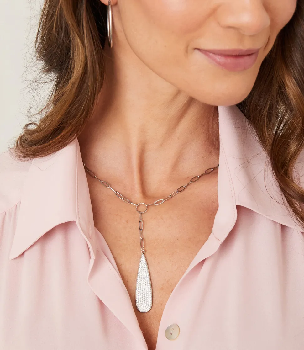 Pavé Teardrop Necklace