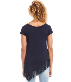 Petite Size Angled Fringe Top