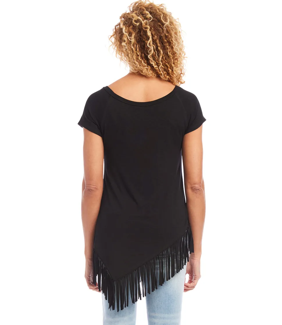Petite Size Angled Fringe Top