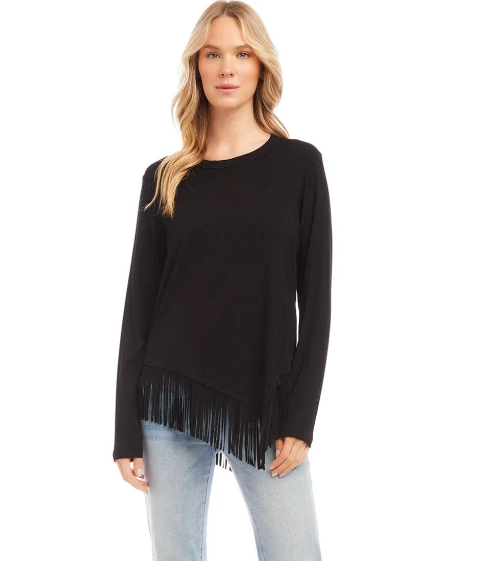 Petite Size Asymmetric Fringe Top