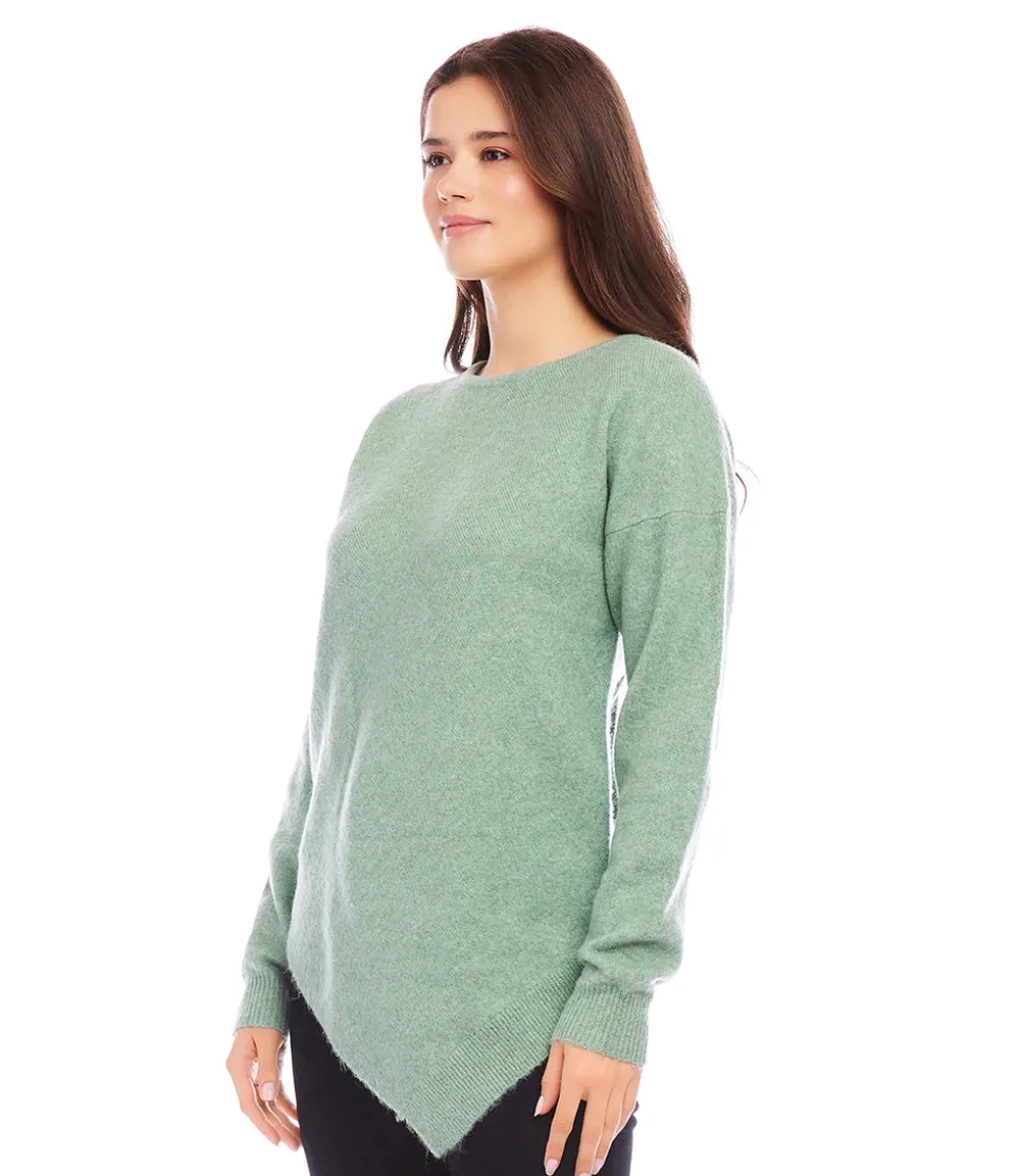 Petite Size Asymmetric Hem Sweater