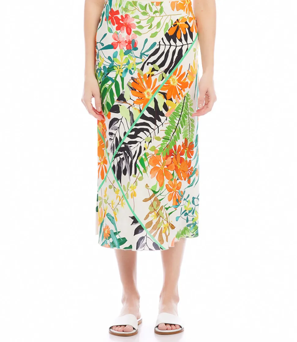 Petite Size Bias Cut Midi Skirt