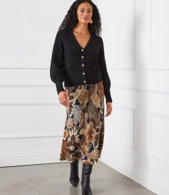 Petite Size Bias Cut Midi Skirt