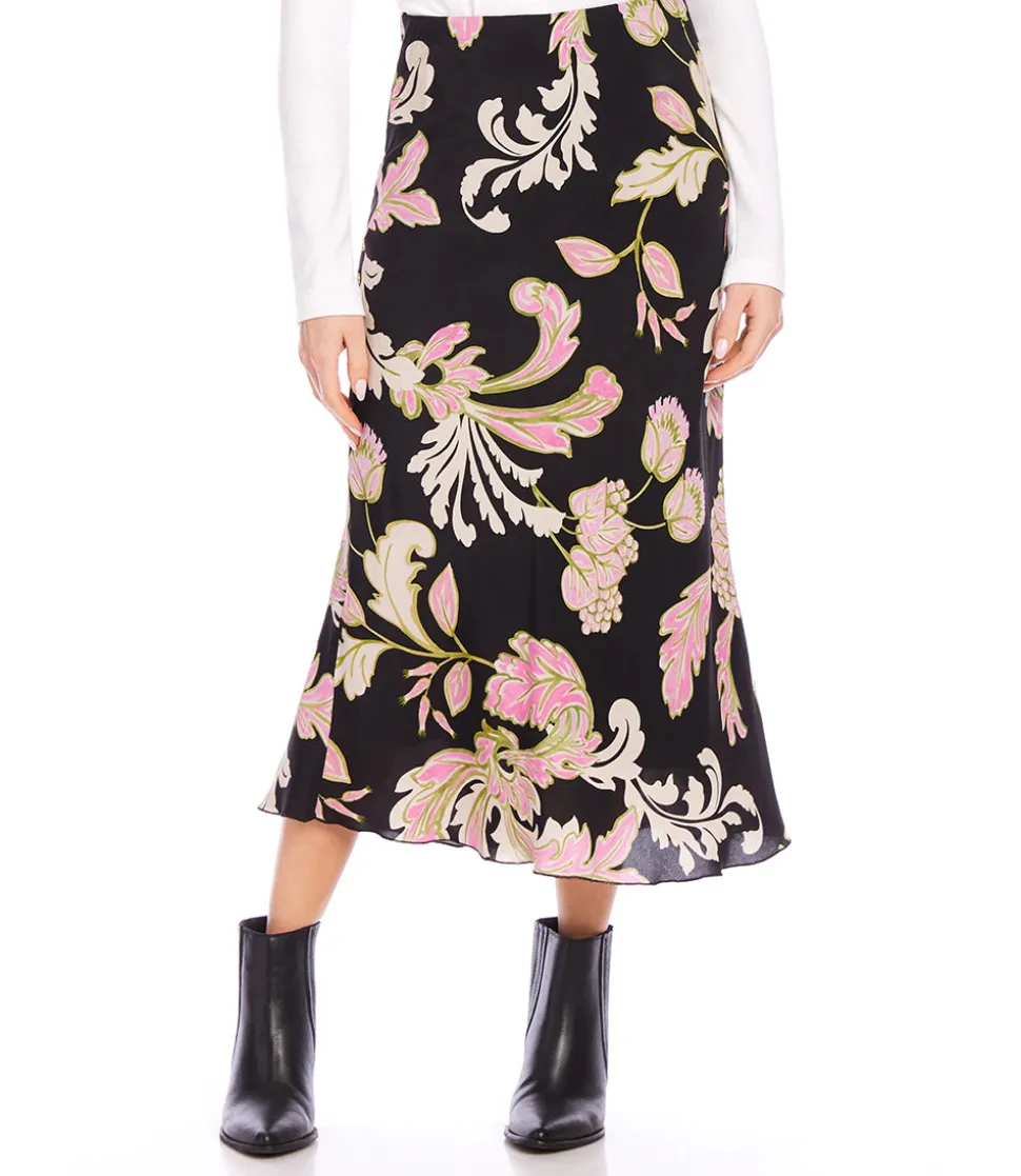 Petite Size Bias Cut Midi Skirt