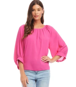 Petite Size Blouson Sleeve Top