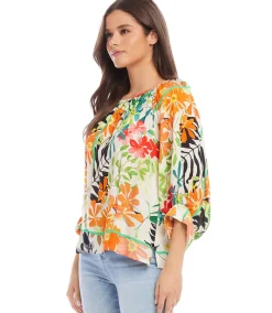 Petite Size Blouson Sleeve Top