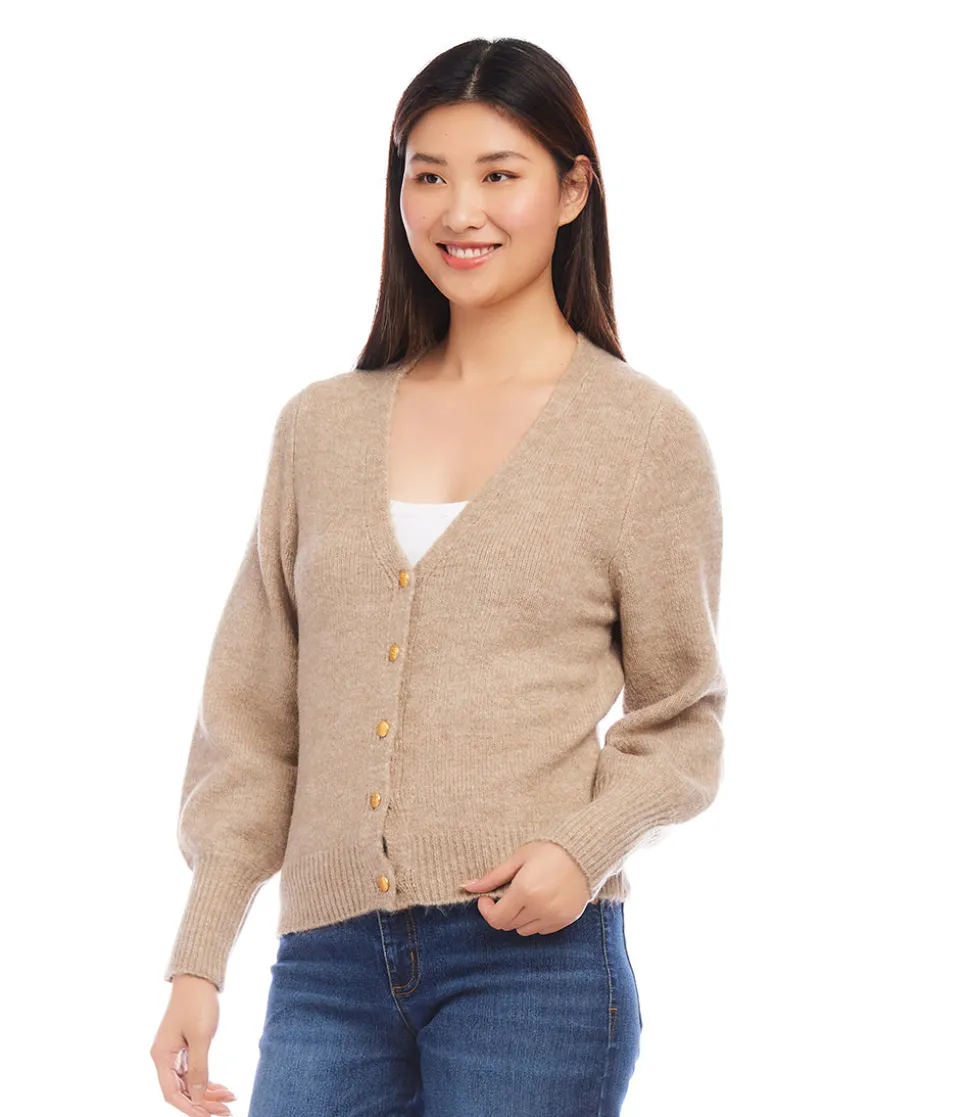 Petite Size Button Up Cardigan Sweater