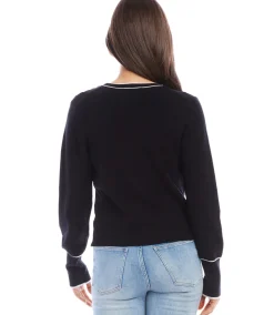 Petite Size Contrast Trim Cardigan