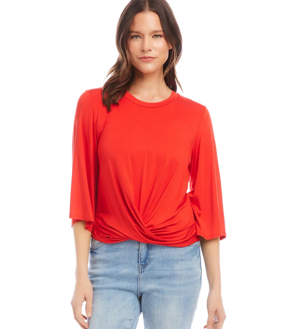 Petite Size Drape Front Top