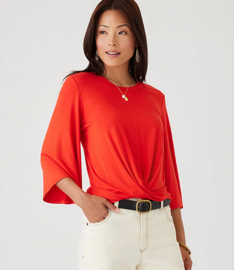 Petite Size Drape Front Top
