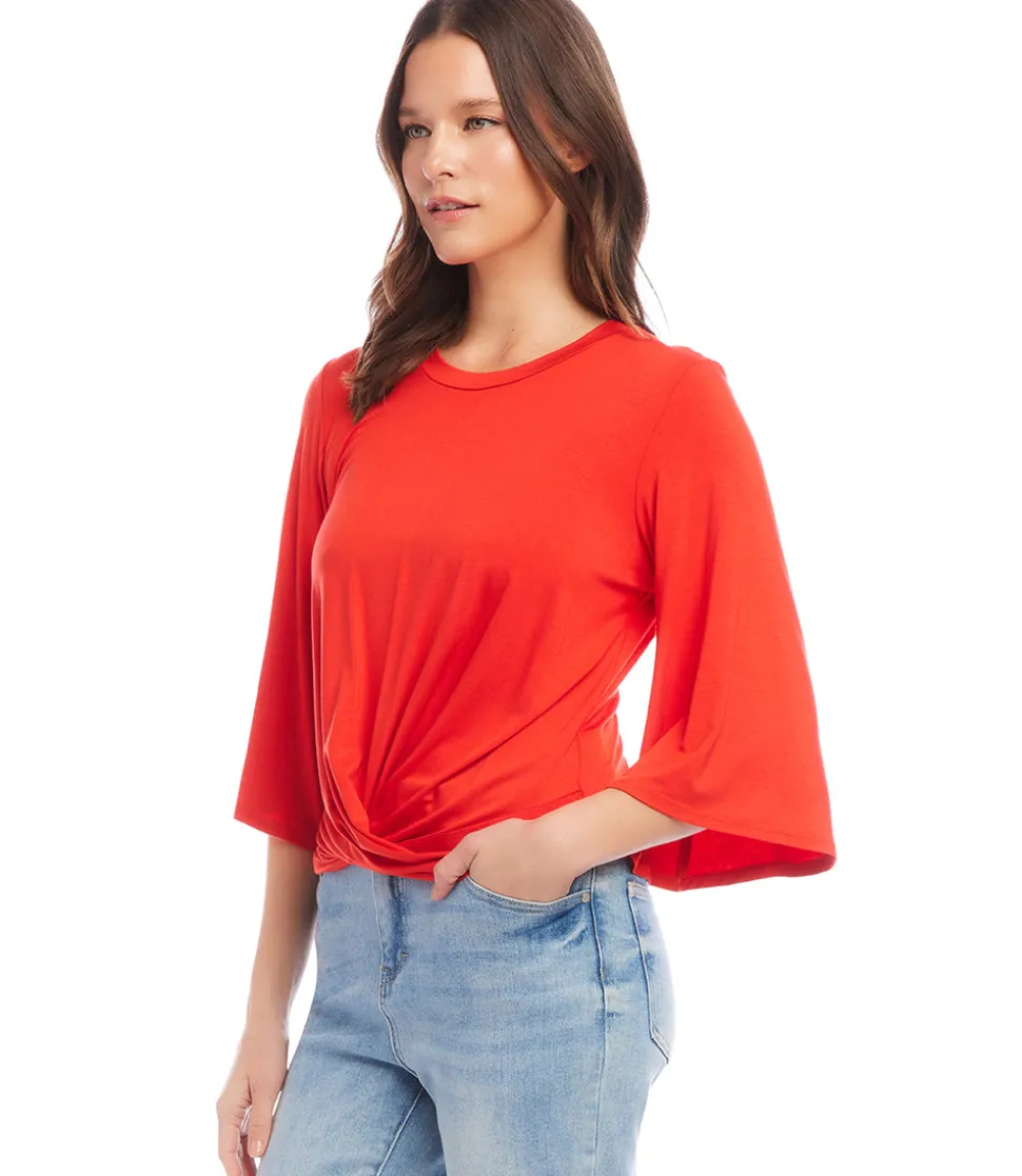 Petite Size Drape Front Top