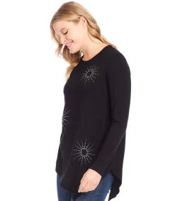 Petite Size Embellished Asymmetric Top