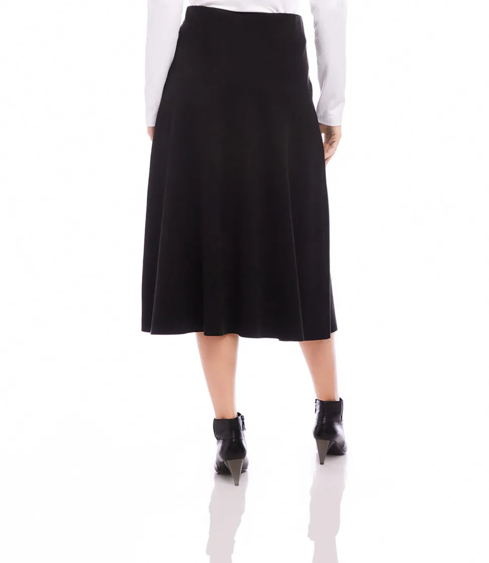 Petite Size Faux Suede Midi Skirt