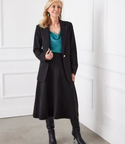 Petite Size Faux Suede Midi Skirt