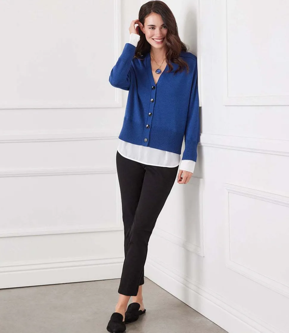 Petite Size Layered Sweater Cardigan