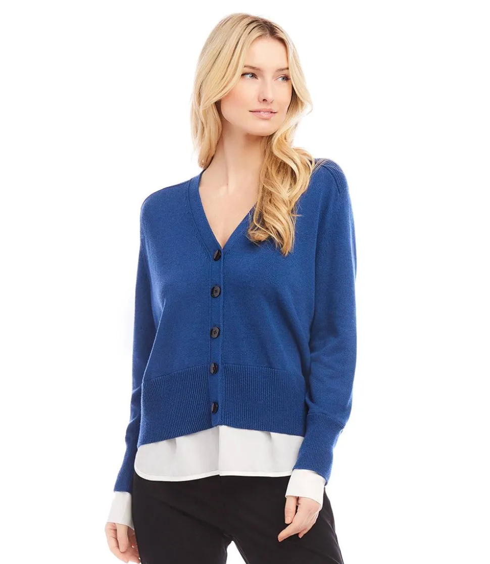 Petite Size Layered Sweater Cardigan