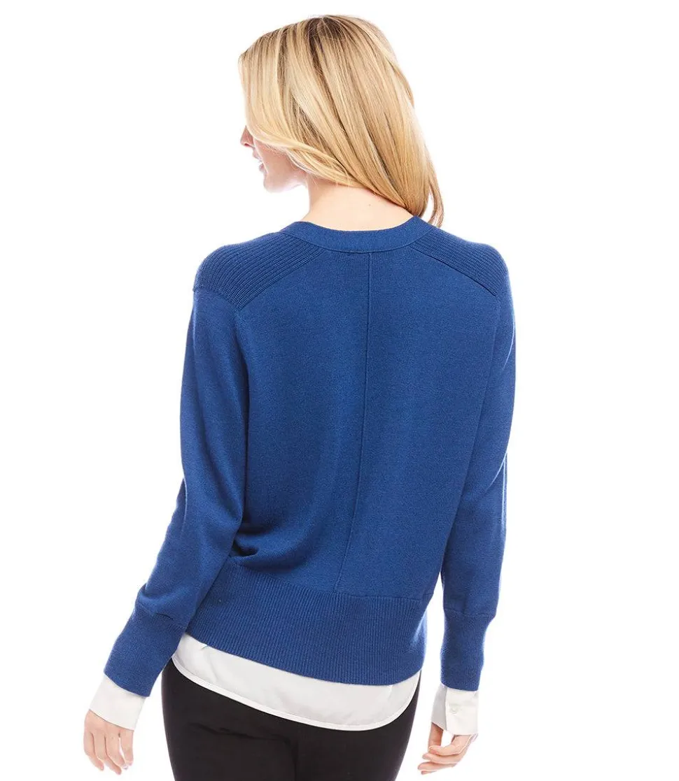 Petite Size Layered Sweater Cardigan
