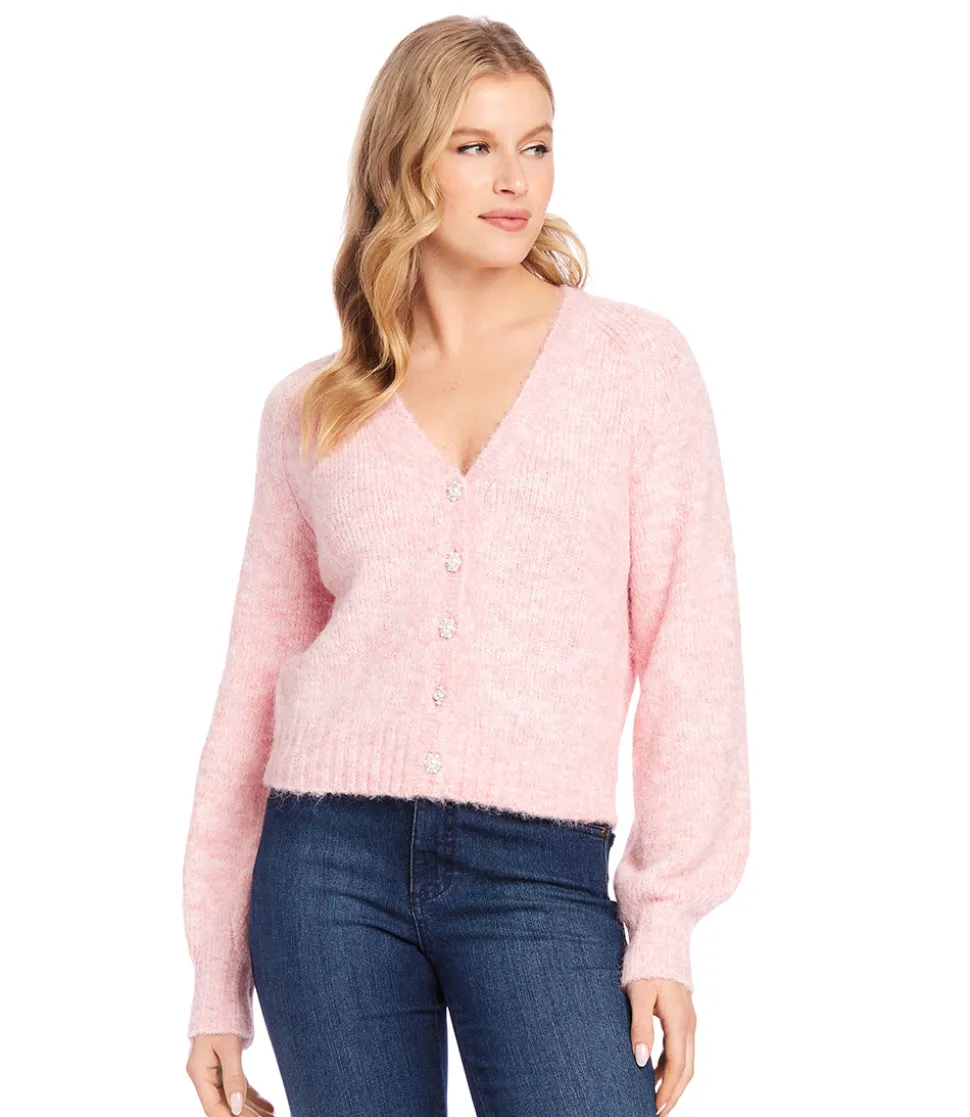 Petite Size Pearl Button Cardigan Sweater