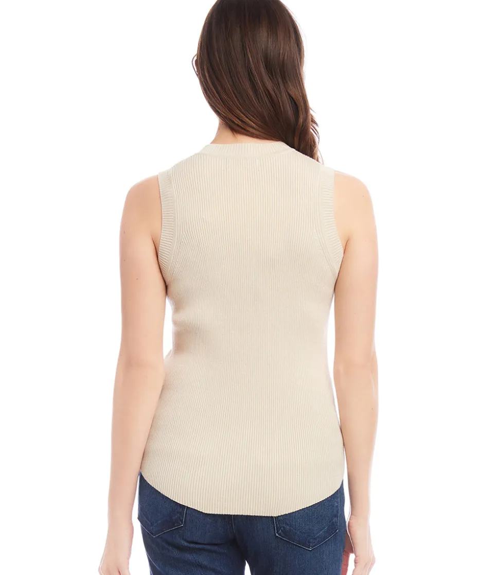 Petite Size Ribbed Sleeveless Sweater
