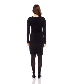 Petite Size Shirred Long Sleeve Dress