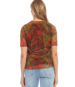 Petite Size Short Sleeve Mesh Top