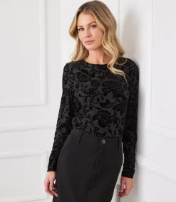 Petite Size Velvet Burnout Top