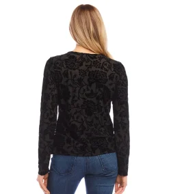 Petite Size Velvet Burnout Top